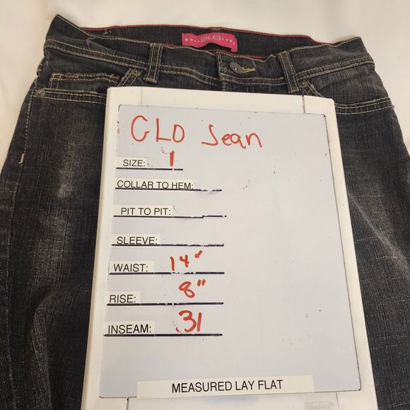 Glo Flare Leg Jeans Size 1 Dark Wash - Picture 2 of 6
